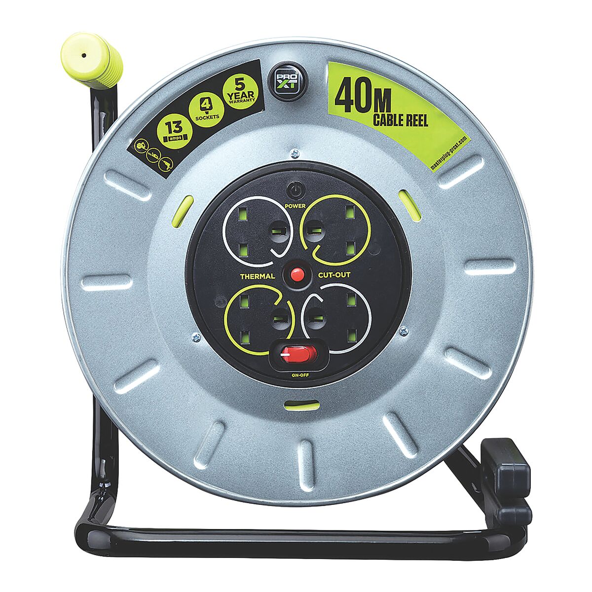 Masterplug ProXT 4Way Extension Cable Reel 40 Meter Extension Cords